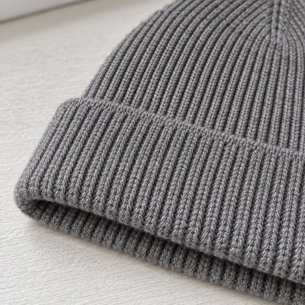 Balenciaga Grey Ribbed Knit Beanie - Picture 6 of 6